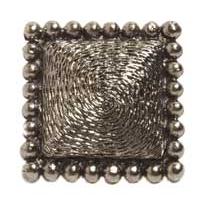 Emenee OR334-AMS Premier Collection Bead Egde Texture Large Square 1-1/2 inch in Antique Matte Silver Charisma Series